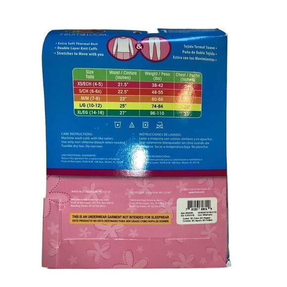 New With Tags Fruit of the Loom Thermal Monkey Pajamas - Picture 3 of 4